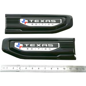 Pair New Texas Edition Vent Emblems Kit 3D Driver Passenger Side Badge Compatible with 2019-2025 Sierra GM 85160715 86532094 (Black line)