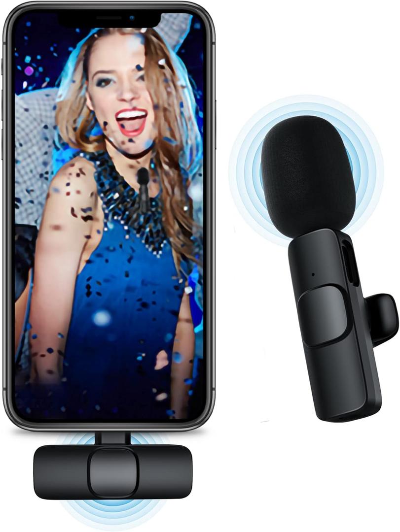 Wireless Tie Mic for iPhone iPad Mini Micro Smartphone for Youtube Facebook Interview Podcast Blog Vlog, Microphone-Tie Mobile Phone for Video Recording