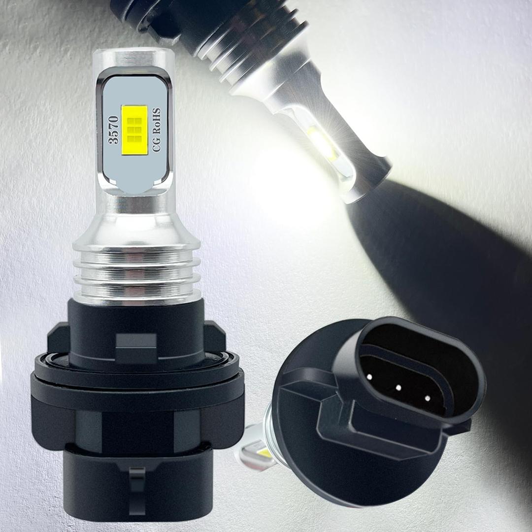 2Pcs HP5 Light Bulb White,5730SMD Chips 34901-HP5-601 34901-HN5-M40 LED Bulbs Hi-Lo Beam for ATV UTV.Plug length: 0.8 inches.