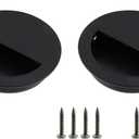 Bitray 2Pcs Pocket Door Handles 304 Stainless Steel Round Hidden Concealed Door Pulls for Closet Door - 70mm/2.75IN