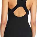baleaf Women's Racerback Athletic One Piece Modest Bathing Suit (Large, Black)