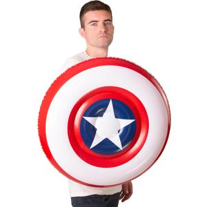 Inflatable USA Shield 24 inch America Shield Costume for 4th of July Mens Adult Womens Accessories Halloween (One Size, Multicoloured)