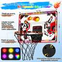 Indoor Basketball Hoop for Kids & Adults, Over The Door Mini Basketball Hoop with Remote Control Scoreboard, 6 LED Light Modes, Foldable Rim Sports Toys for Ages 8-13 Teen Boys Birthday Gifts