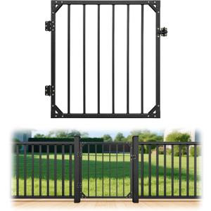 36 * 36in Heavy Duty Adjustable Outdoor Metal Deck Gate with Hinges & Latch