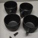 MIAMIO  15 oz Coffee Mugs/Mug Set of 4 - Ceramic Mug for Coffee, Latte, Cappuccino, and Tea - Oasis Collection (Black)