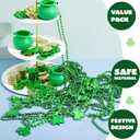 JOYIN 36 Pcs St. Patricks Day Necklaces Set, 18 Bead & 18 Shamrock Bead Necklaces with Pendant, Accessory Set for Party Favor Supply