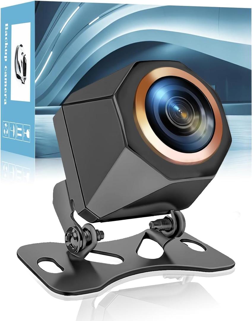 Car Backup Camera, 720P AHD/CVBS Dual Format with CCD Sensor, 170 Ultra Wide Angle Fisheye Lens, 0.01 lux Night Vision, IP68K Waterproof & Dustproof, for Truck SUV RV Van (720P)