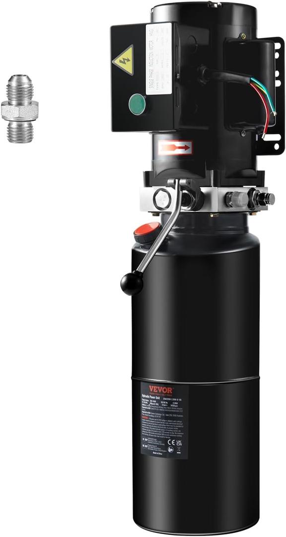 VEVOR Hydraulic Power Unit 220V 10 Quart Car Lift 3HP Hydraulic Pump Power Unit Single Phase Hydraulic Pumps with 10L Steel Tank Hydraulic Power Unit for Auto Repair Single Phase