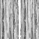 2 Pack 3.28x6.56 Feet Streamers Backdrop Foil Fringe Curtain Tinsel Party Decorations for Birthday Wedding Party Supplies Silver