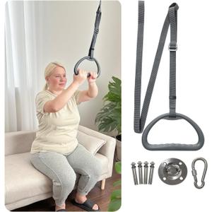 AOSSA Ceiling Trapeze Bar for Standing Assist Adjustable Pull Up Strap with Overhead Handle for Elderly, Disabled or Patients, Lift Support Handle for Bed Mobility & Transfer