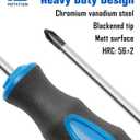 ROTATION 6PCS Magnetic Tip Screwdriver Set, 3 Phillips and 3 Flat, Professional Cushion Grip | 6-Piece Hand Tools Set