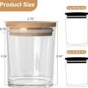 CONNOO 4 Pack, 7 OZ Clear Candle Jars with Bamboo Lids, Thick Glass Empty Jars for Making Candles - Dishwasher Safe, in Bulk.