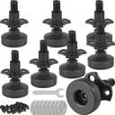 Heavy Duty Furniture Levelers 3/8''-16 Thread w/ T-Nut Kit Furniture Leveling Feet Adjustable Furniture Levelers for Tables,Cabinets,Chairs,Workbench,Sofa and More,Large Base Supports 2640LBs-8 Packs
