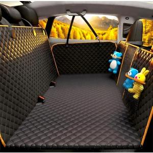 Back Seat Extender for Dogs - Large Space, Heavy-Duty Dog Car Seat Cover for Back Seat with Hard Bottom Holds 420lbs, Waterproof 600D Upgraded Material Dog Hammock for Car,Easy to Use and Clean
