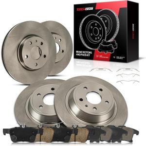 Torchbeam Front and Rear OE Brake Rotors & Ceramic Brake Pads Replacement for Ford 2013-2017 2019 Fusion 2.5L, 2014-2017 2019 Fusion 1.5T, 2013-2017 2019 Fusion 2.0T, 2013-2019 Fusion 2.0L,BK91009006