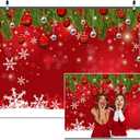 10x8ft Snowflake Christmas Backdrop for Winter New Year Eve Photography Family Party Birthday Glitter Bokeh Sparkle Red Merry Xmas Background Baby Shower Decoration D336