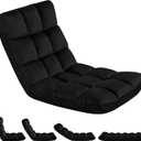 Yaheetech Floor Chair, Meditation Chair with Back Support Gaming Floor Lounger with 14 Adjustable Position for Adult, Black