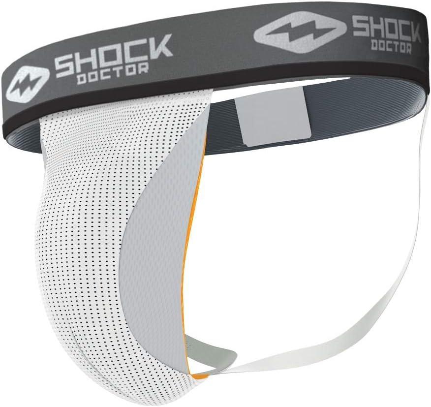 Shock Doctor Athletic Supporter with Cup Pocket, Jock Strap Protection, Youth Sizes (Cup Not Included) (Large, White)