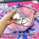 4 x Transparent Mahjong Tiles Bag with Zipper 2 Pack, Empty Case for American Mahjong, Mah Jong Gifts Accessories,2 Colors of Transparent Mahjong Rack Bag,Domino or Tile Games Box(Case Only) (Yellow and Pink-2)