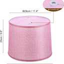 PATIKIL Lamp shades for Table Lamps 11.4" Top x 12.6" Bottom x 9.8" High Drum Lamp shades for Floor Lamps Medium Linen Lampshade Easy Assembly for Lamp Replacement, Pink