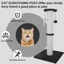 Cat Scratching Post 34 Inches Heavy Duty and Thicker Cat Scratching Post Sisal Rope with Hanging Ball and Mice Scratching Post for Indoor Cats and Adult(Black)