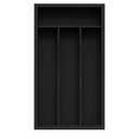 Small Silverware Organizer, Bamboo Kitchen Drawer Organizer, Utensil Holder, Cutlery Tray & Spoon Flatware Storage with Grooved Drawer Dividers (Black), Small 6.7x12 Inch