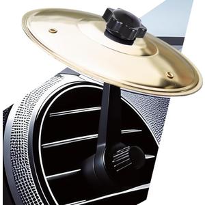 Car Cymbal, Car Crash Cymbal Air Vent - Easy Clip-On Mini Drum Cymbal for Car Dashboard.Cool car interior accessories for entertainment(Gold)