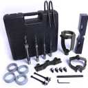 LNROE-K Mortising Attachment for Drill Press, Mortise and Tenon Tools, 4 Model Drills Square Hole Chisel Set, Drill Press Mortising Attachment Kit, Woodworking Mortise Bench Drill Locator Set