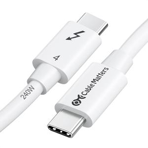 Cable Matters [Intel Certified] 40Gbps Thunderbolt 4 Cable 3.3ft with 8K Video and 240W Charging in White - 1m, Compatible with USB4, Thunderbolt 3 Cable and USB-C