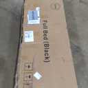 IDEALHOUSE Full Floating Bed Frame with LED Lights & Charging Station, Upholstered Platform Bed with Storage Headboard, Wood Slats Support, No Box Spring Needed, Easy to Assemble, Black