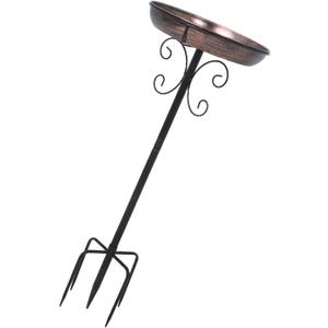 Yardwe Vintage Metal Feeder with Iron Stake Elegant Outdoor Garden Decor Dual Functionality for Birds Weather Resistant Easy Installation for Lawn