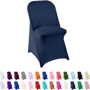 Spandex Chair Cover,12PCS,Living Room Folding Chair Covers,Removable Chair Covers Washable Protector Stretch Chair Cover for Party, Banquet,Wedding Event,Hotel(Navy) (12Pack)