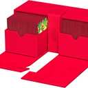 Ultimate Guard Twin Flip'n'Tray 266+, Deck Case for 266 Double-Sleeved TCG Cards + Dice Tray, Red, Independent Magnetic Closure & Microfiber Inner Lining