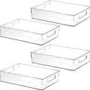 ShelfShaper Large Clear Plastic Storage Bins, Pantry Organizers and Storage Containers Fridge Organizer Bins for Organizing Home Kitchen Under Sink Bathroom Refrigerator Freezer Laundry Room