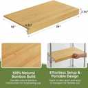 Wire Shelf Covers, Bamboo Wire Rack Covers (5PCS, 24" W x 16" D) Natural