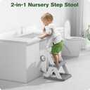 Potty Training Seat, Upgrade Toddler Toilet Seat for Kids Boys Girls, 2 in 1 Potty Training Toilet, Splash Guard Anti-Slip Pad Step Stool(Grey-Pu)