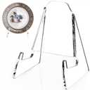 YUXUN Plate Stand for Display,2 Pack Plate Holder Display Stand,Acrylic Picture Frame Stand for Picture,Decorative Plate,Photo Easel,Tabletop Art(Clear,8Inch)