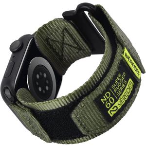 Nereides Compatible with Apple Watch Band Ultra 3/2/1, Nylon Sports Strap with Woven Design for 49mm(L, Army Green)
