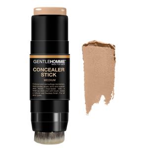 Concealer Stick with Brush for Men - Eraser Dark Circles - Men’s Multi-Use Concealer - Dual Sided Full Coverage with Soft Brush- Buildable Coverage Makeup - All Skin Type - (Medium Dark)
