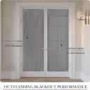RYB HOME 100% Blackout Linen French Door Curtain - Home Decor No Drill Door Curtain for Front Window, Thermal Insulated Privacy Blinds with 2 Adhesive Tapes, W 34 x L 69, 1 Panel, Grey