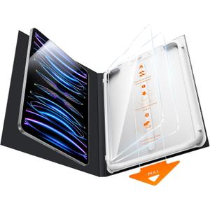 SMARTDEVIL 2 Pack Screen Protector for iPad Pro 12.9-inch 2018 2019 2020 2021 2022 with Easy Installation Frame, 9H Clear Tempered Glass Film, Anti-Shatter, Bubble Free,Dust-Free Box