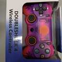 Wireless Controller for ps-4,Remote controller for ps-4/Slim/Pro/PC with Dual Vibration/3.5mm Audio Jack/6-Axis Gyro/Touch Pad/Type-C Port/1000mAh Battery (purple)
