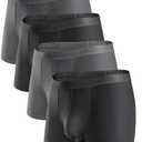 DAVID ARCHY Men's Underwear Boxer Briefs with Fly, Dual Pouch Modal Design, Support Fit, Multipack L