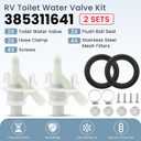 385311641 RV Toilet Water Valve Kit with 385311658 Flush Ball Seal by Fetechmate Fit for Dom.etic 300, 301, 310, 311, 320, 321 Series Pedal-Flush Toilets RV Toilet for Camper Toilet-2 Set