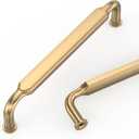 10 Pack 5 Inch(128mm) Champagne Bronze Cabinet Pulls Zinc Alloy Cabinet Handles,Champagne Cabinet Pulls Kitchen Cabinet Hardware for Cupboard Drawer Pulls (5" Hole Center)