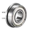 uxcell FR6ZZ Flanged Ball Bearing 3/8" x 7/8" x 9/32" Double Metal Shielded (GCr15) Chrome Steel Flange Rip Bearings 10pcs