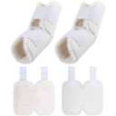 2 Pcs Sheepskin Elbow Protectors White Soft Elbow Arm Cushions Pads with Adjustable Straps Pressure Sore Prevention Pain Relief for Elderly Bedridden Patients Surgery Recovery