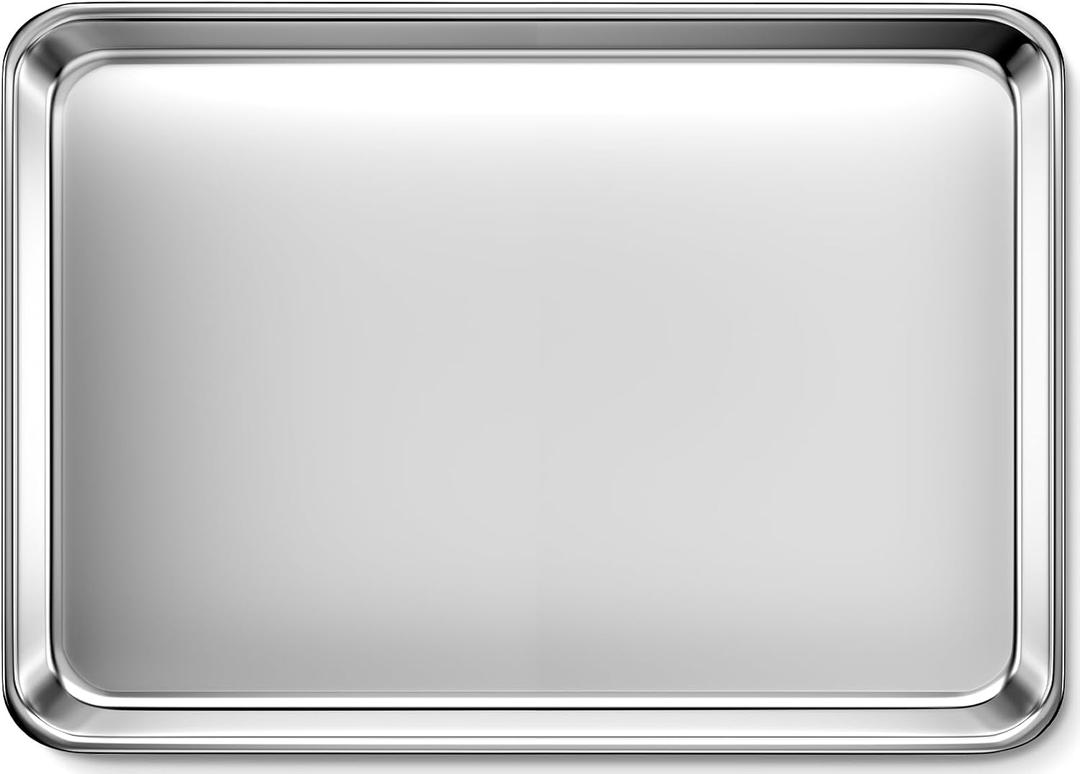 Commercial Quality Stainless Steel Baking Sheet, Extra Large Cookie Sheets for Baking, Warp Resistant Nonstick Baking Pan Oven Tray, Non Toxic & Heavy Duty & Dishwasher Safe - (20" x 14" x 1")