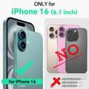TUCCH Wallet Case for iPhone 16, [Detachable] [RFID Blocking] [4 Card Slots] Wireless Charging Protective Case, Magnetic PU Leather Stand Removable Folio Compatible with iPhone 16, Full Textured Black