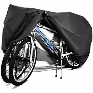 Bike Covers for 2 or 3 Bikes, 2XL Size Outdoor Waterproof & Anti-UV Bicycle Covers with Lock Hole for Mountain Road Electric Bikes Black